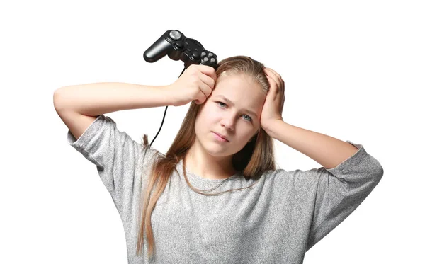 Hübscher Teenager mit Spielcontroller — Stockfoto