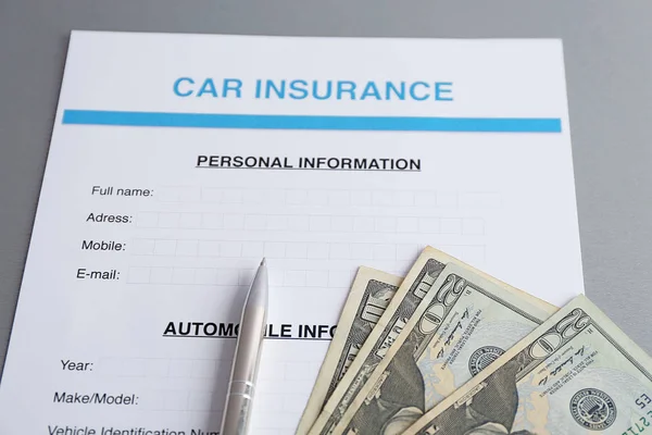 Formulario de seguro de coche — Foto de Stock