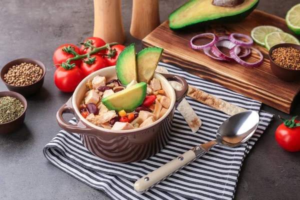 Chicken tortilla soup — Stock Photo, Image