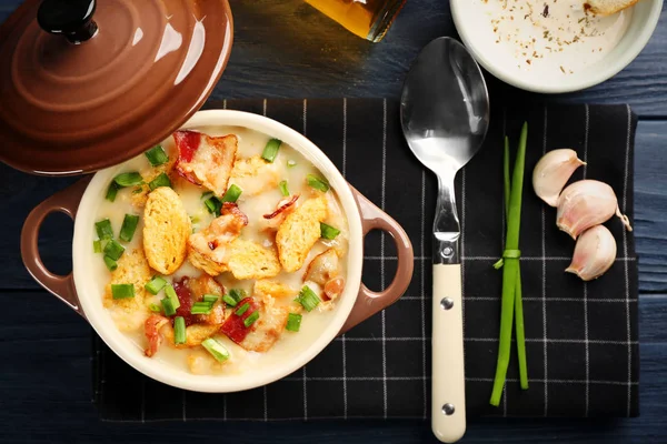 Delicious beer cheese soup — Stock Photo, Image