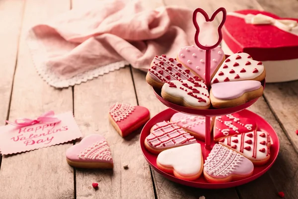 Heart shaped glazed cookies — Stock Photo, Image