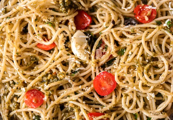 Plate with delicious pasta — Stock Photo, Image