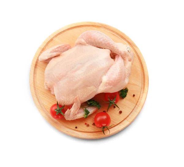 Tagliere con pollo crudo — Foto Stock