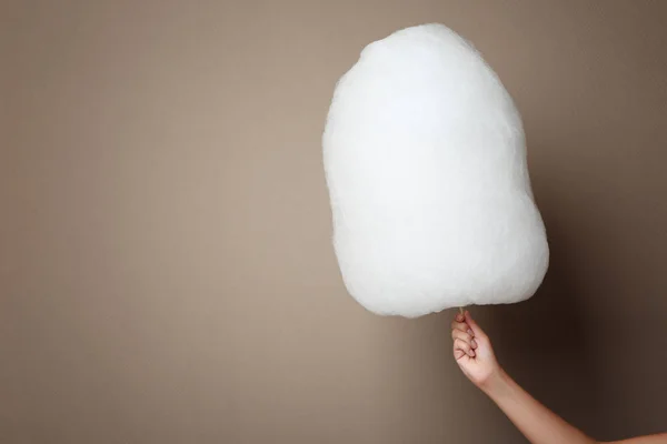 Hand holding cotton candy — Stock Photo, Image