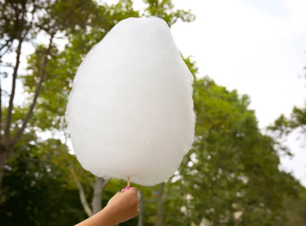 Hand holding cotton candy — Stock Photo, Image