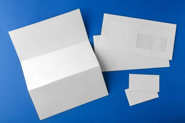 Blank brochure and business cards — Stock Photo, Image