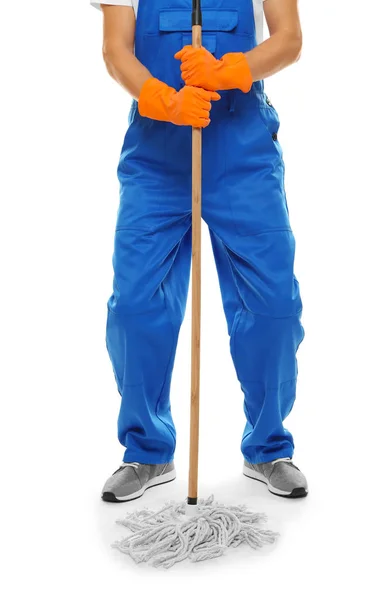 Man Mop White — Stock Photo, Image