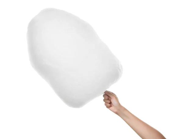 Hand holding cotton candy — Stock Photo, Image