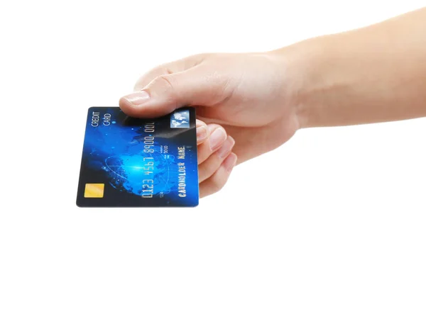 Hand holding credit card — Stock Photo, Image