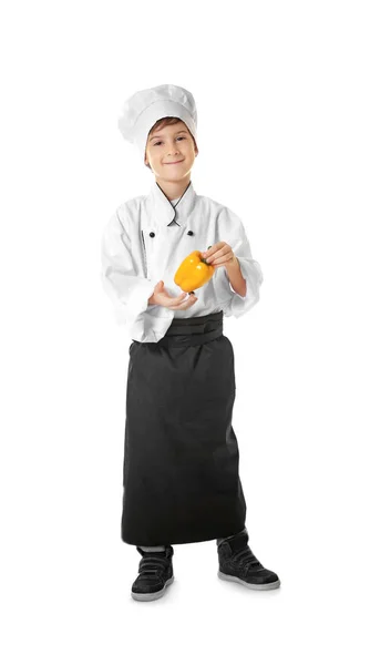 Jongen in uniform van de chef-kok — Stockfoto