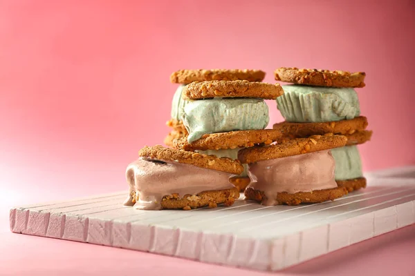 Sandwiches mit Eiscreme — Stockfoto