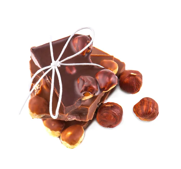 Fındıklı çikolata parçaları — Stok fotoğraf