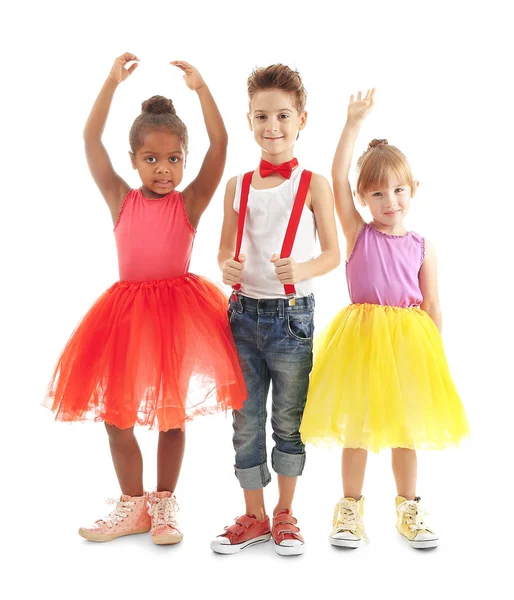 Lindos bailarines sobre fondo blanco — Foto de Stock