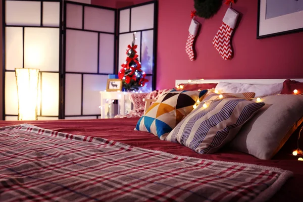 Chambre décorée pour Noël — Photo