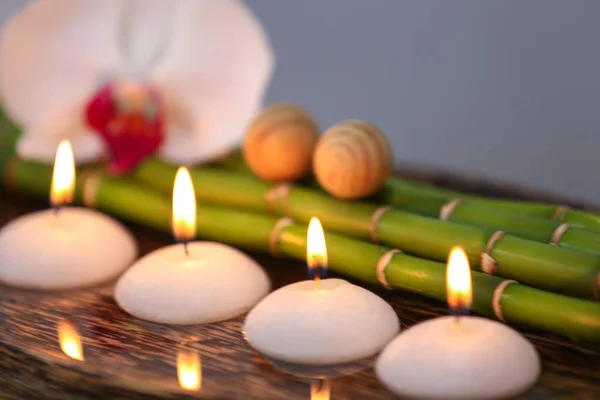 Spa samenstelling met kaarsen — Stockfoto