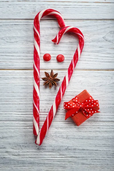 Composition with Christmas candy canes — Stock Photo, Image