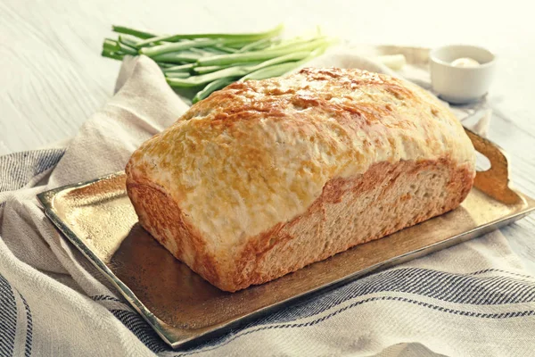 Tasty loaf of beer bread — Stock Photo, Image