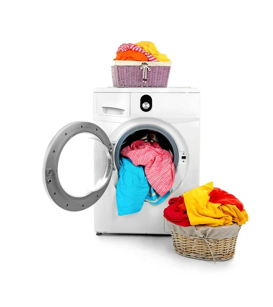 Clothes in washing machine — Stock Photo, Image