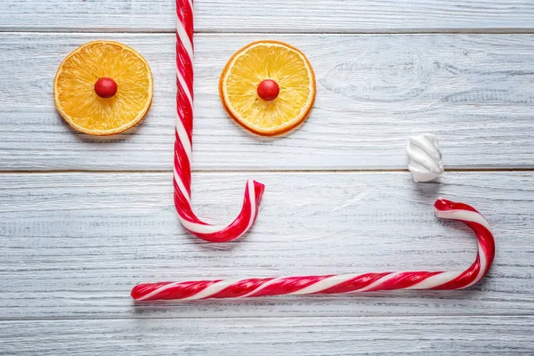 Composição com bastões de doces de Natal — Fotografia de Stock