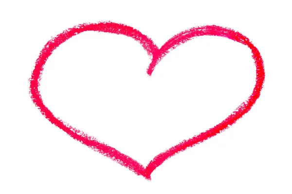 Red drawn heart — Stock Photo, Image