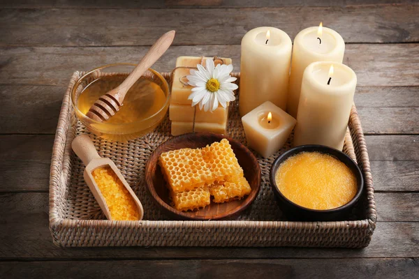 Scrub corpo e miele — Foto Stock