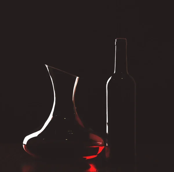 Decanter with red wine — Stock Photo, Image