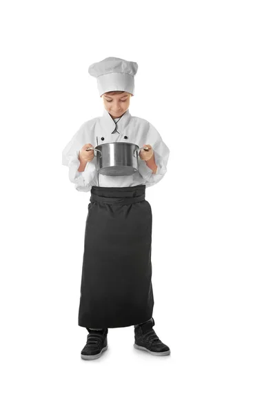 Мальчик в форме шеф-повара — стоковое фото