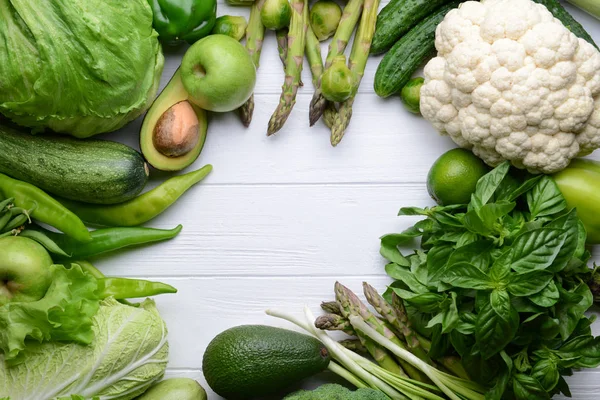 Green vegetables and fruits — Stock Photo, Image