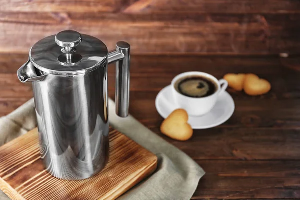 New coffee maker and cup — Stock Photo, Image