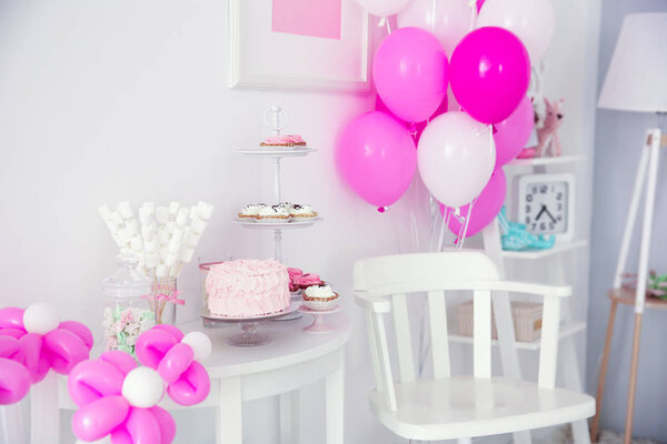 room decorated for birthday celebration
