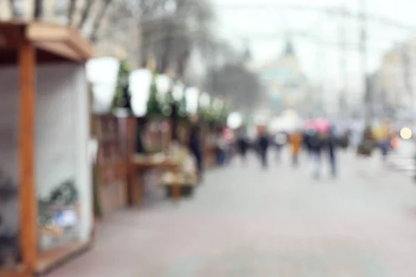 Puestos borrosos en la feria de Navidad — Foto de Stock