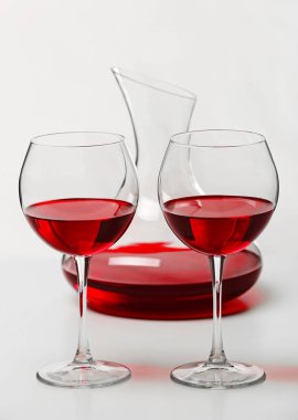 Red wine in glasses  clipart