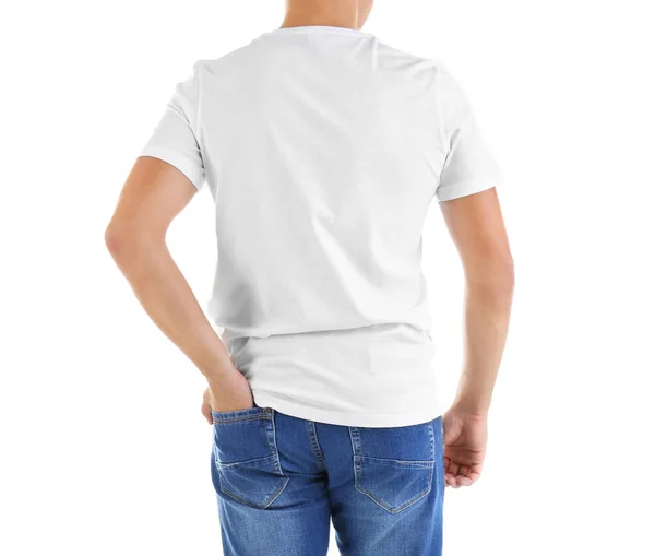 Hombre en camiseta en blanco — Foto de Stock