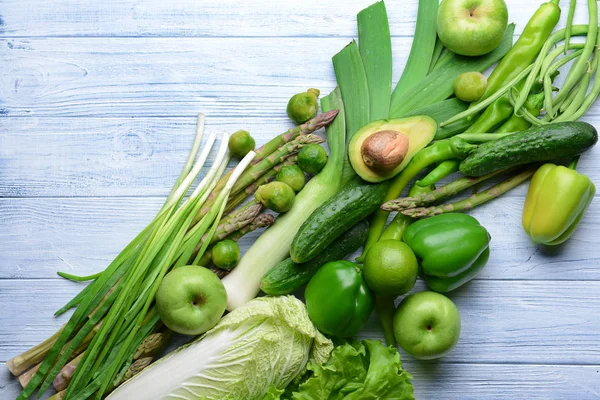 Groene groenten en fruit — Stockfoto