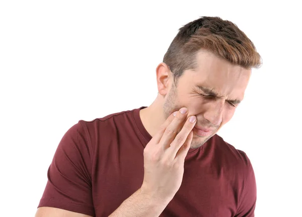 Jovem sofrendo de dor de dente — Fotografia de Stock