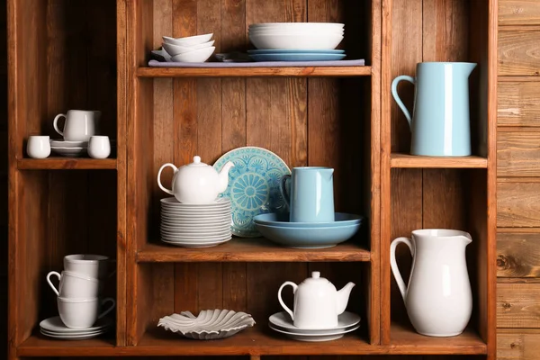 White and blue rustic dinnerware — Stock Photo, Image