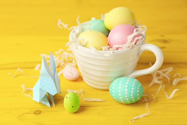 Easter bunny with colorful eggs — Stock Photo, Image