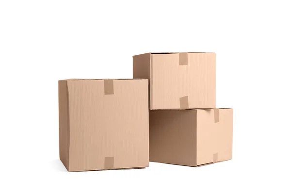 Cajas de cartón en blanco — Foto de Stock