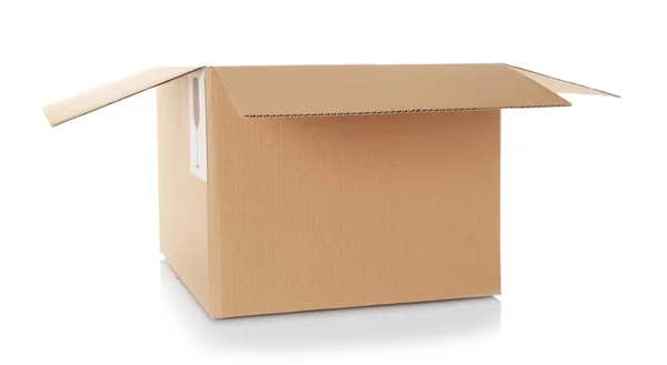 Cardboard box on white — Stock Photo, Image