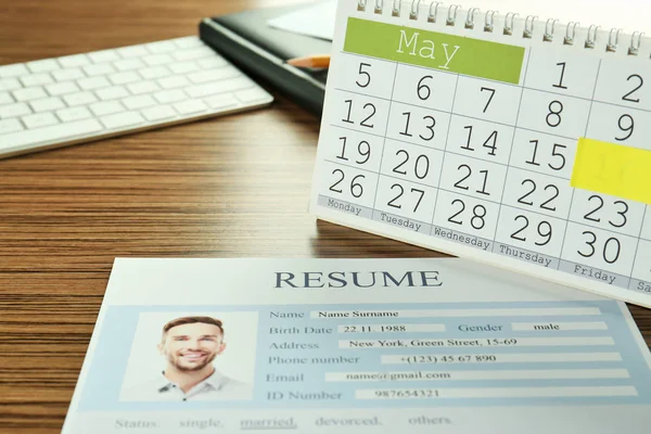Calendar with job interview reminder — Stock Photo, Image