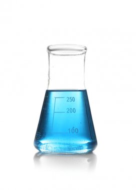 Mavi örnek ile test şişesi 