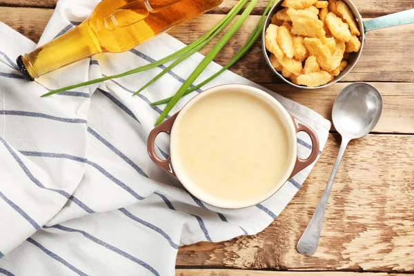 Delicious beer cheese soup — Stock Photo, Image