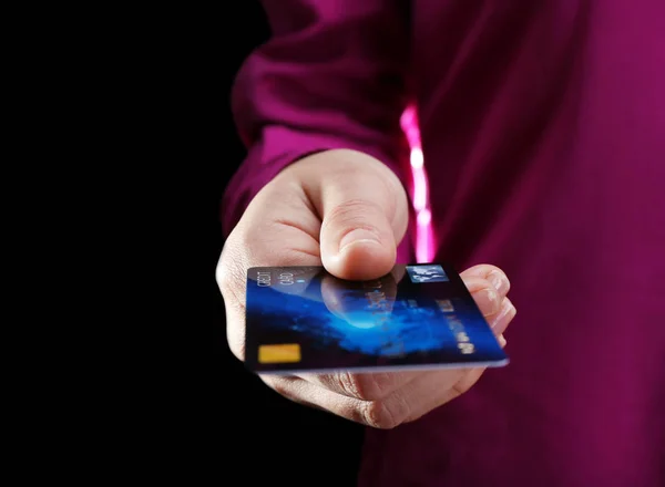 Hand holding credit card — Stock Photo, Image