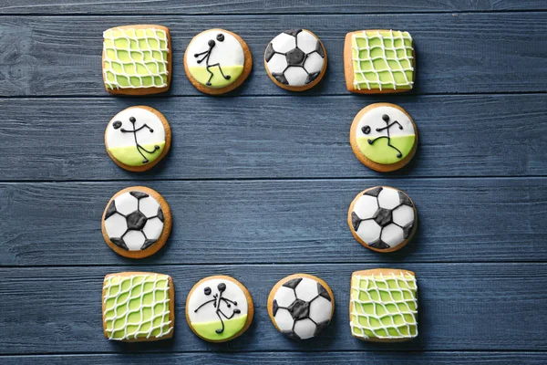 Ízletes labdarúgó cookie-k — Stock Fotó