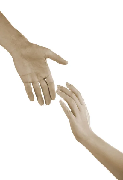 Male and female hands touching — Stock Photo, Image