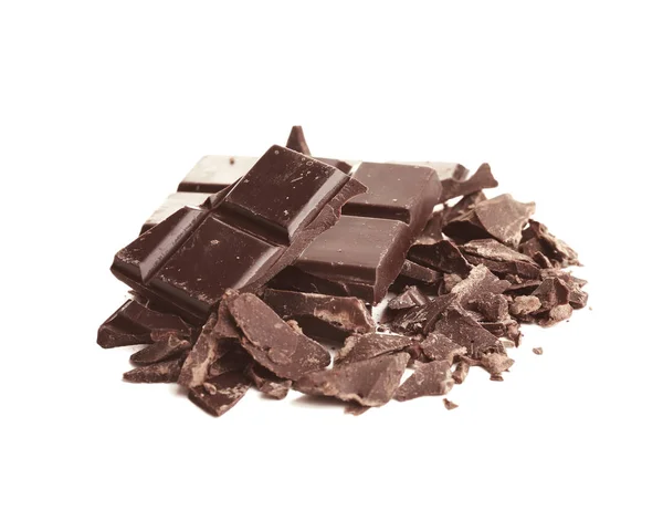 Mörk choklad bitar — Stockfoto