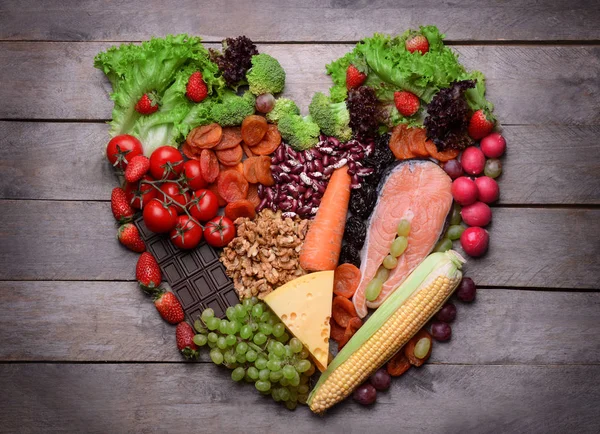 Heart made of healthy food