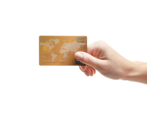 Mão segurando cartão de crédito — Fotografia de Stock