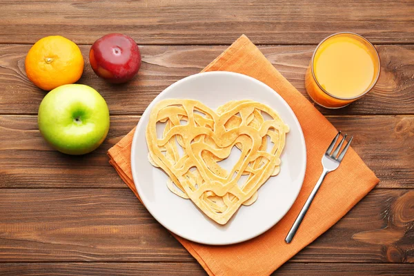 Plate with creative homemade pancakes — Stock Photo, Image