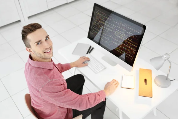 Handsome young programmer — Stock Photo, Image